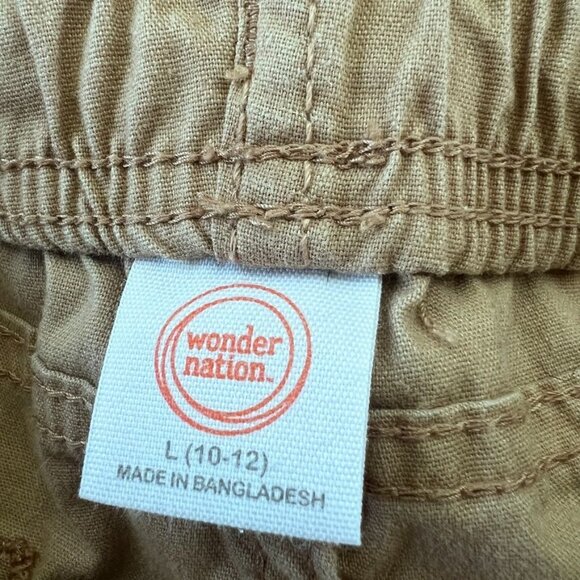 Wonder Nation Boys Tan Elastic Waist Shorts L (10-12) Cotton Casual Summer Wear - Picture 6 of 6